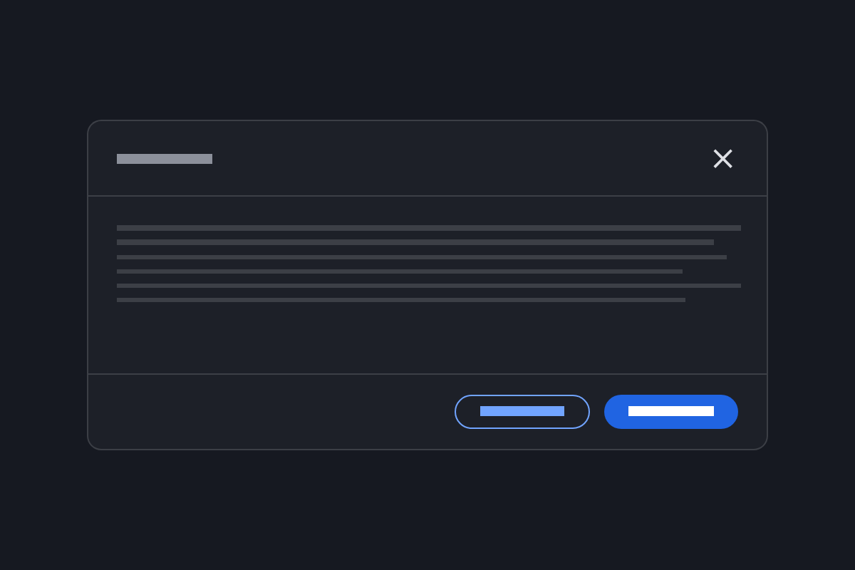 Vista previa del componente Dialog