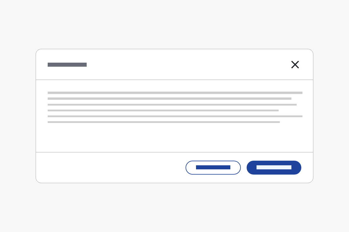 Vista previa del componente Dialog
